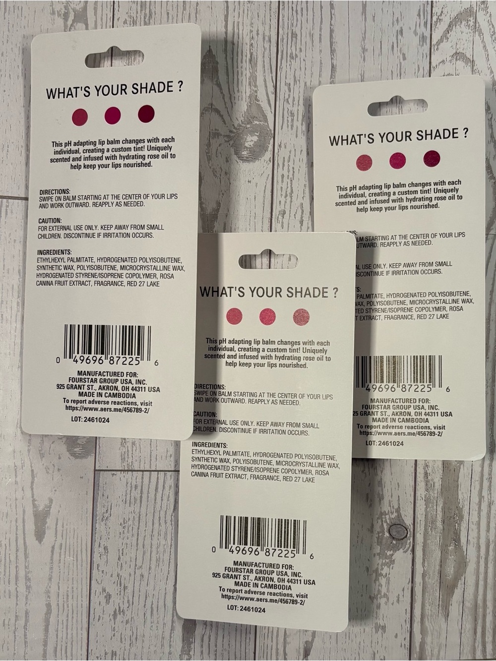 b.pure Rose Oil Lip Balm Lot of 3 Color Changing New Sealed - Picture 2 of 4